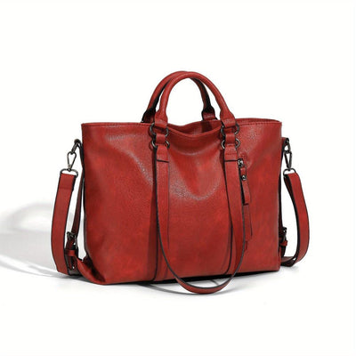 Charlotte’s Classic Elegance | Vintage Faux Leather Tote Bag - Grace Bags