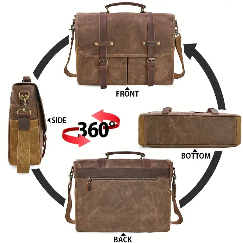 Brett - Men’s Large Capacity Waterproof Canvas Messenger Bag