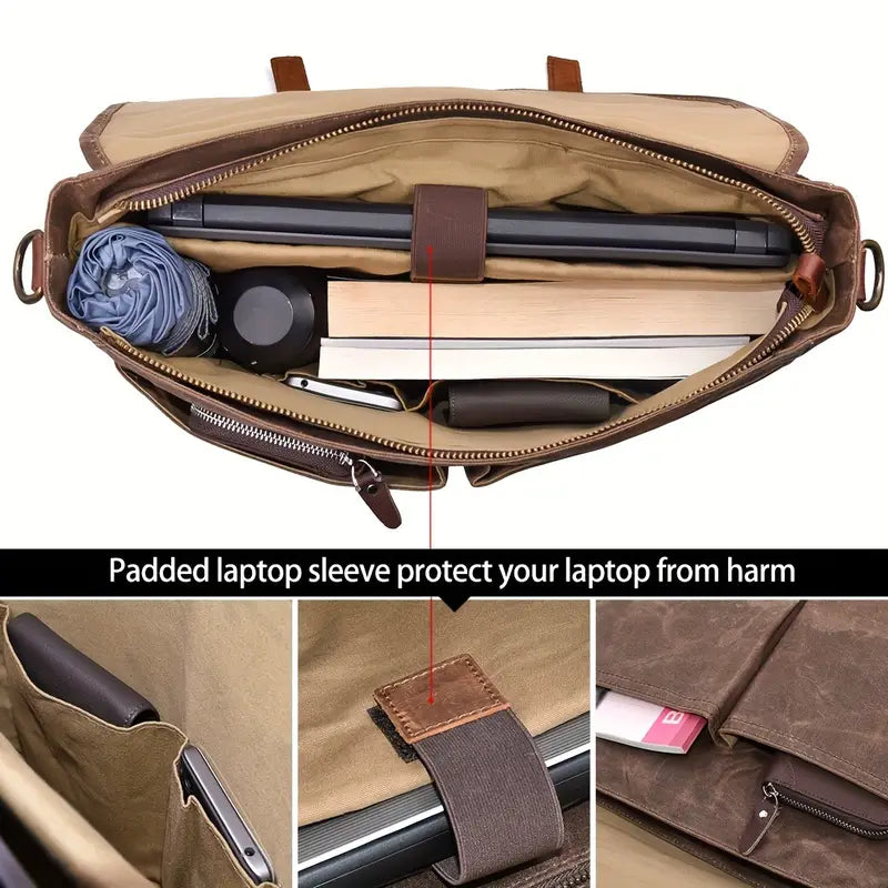 Brett - Men’s Large Capacity Waterproof Canvas Messenger Bag