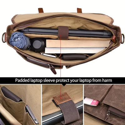 Brett - Men’s Large Capacity Waterproof Canvas Messenger Bag
