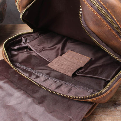 Robert - Retro Leather Travel Backpack