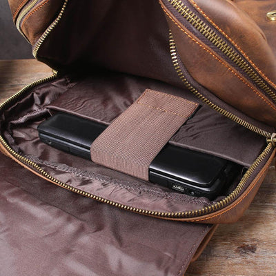 Robert - Retro Leather Travel Backpack