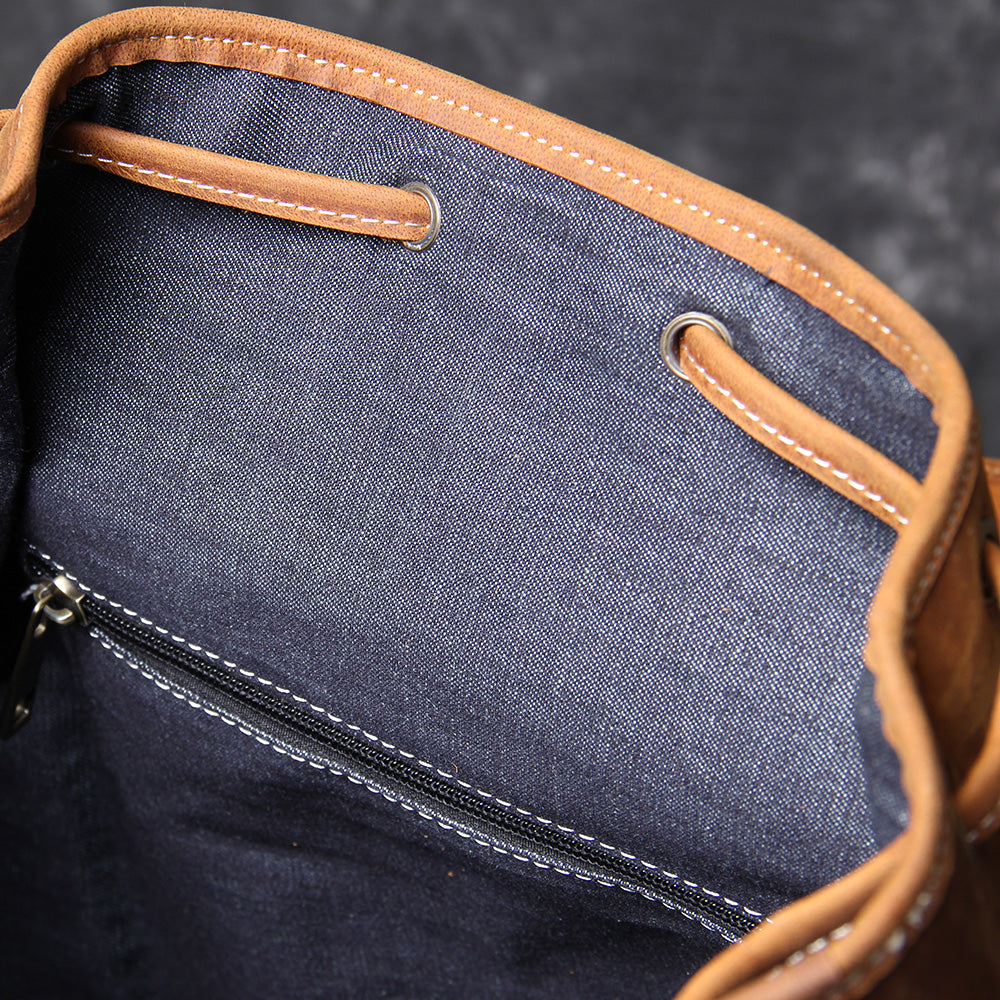 Jeffrey - Durable Classic Leather Knapsack