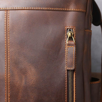 Robert - Retro Leather Travel Backpack