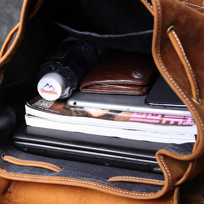 Jeffrey - Durable Classic Leather Knapsack